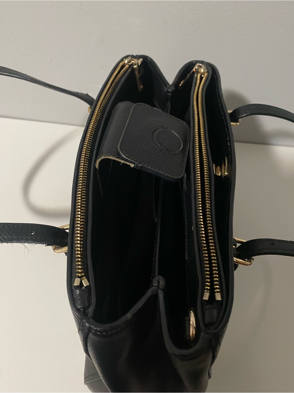Coach Black Leather Turnlock Carryall Satchel Shoulder Bag - Picture 8 of 10